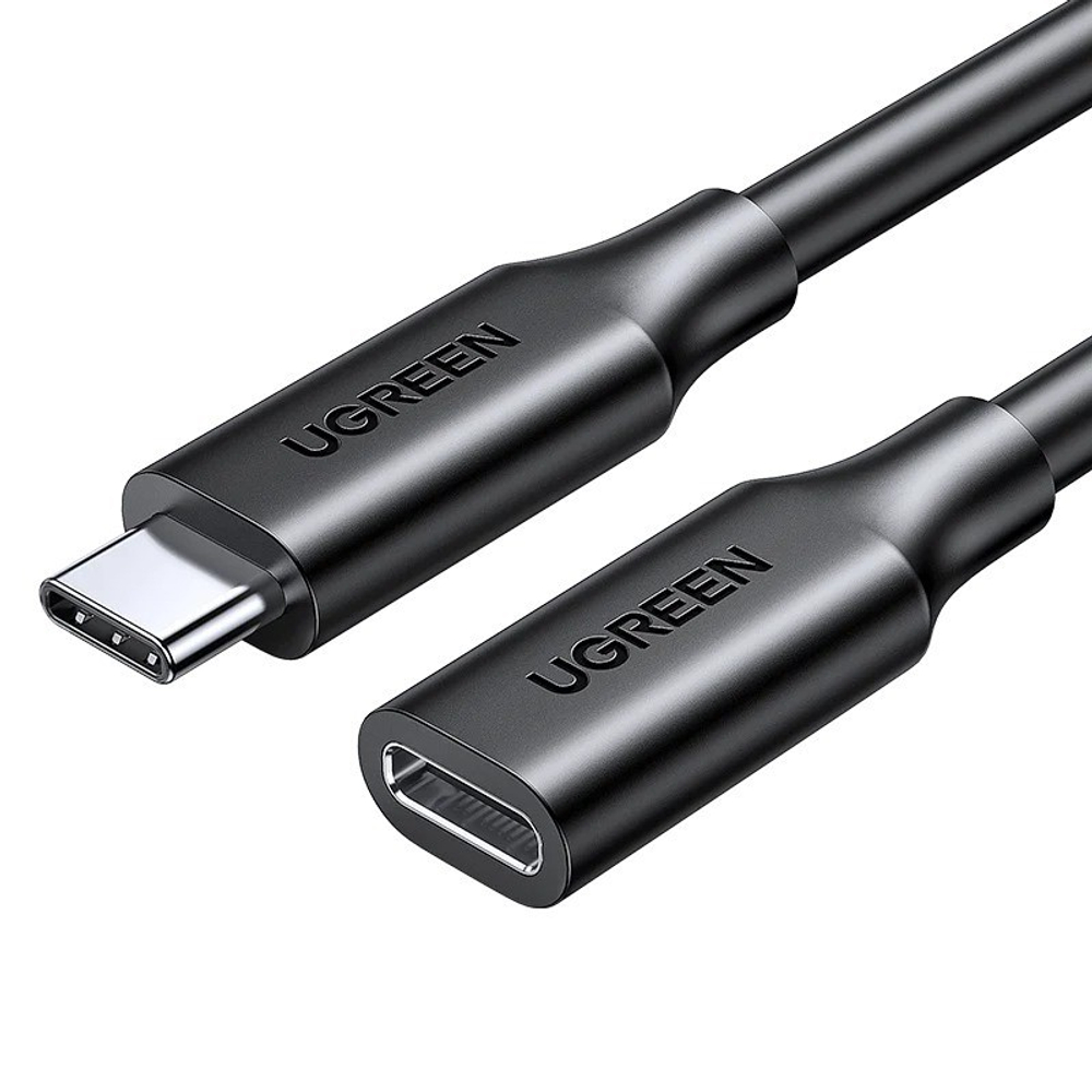 Кабель-переходник Ugreen US353 Type-C (папа) на Type-C (мама) 0,5м черный