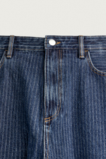 ДЖИНСЫ TAPERED WIDE FIT В ПОЛОСКУ — ZARA