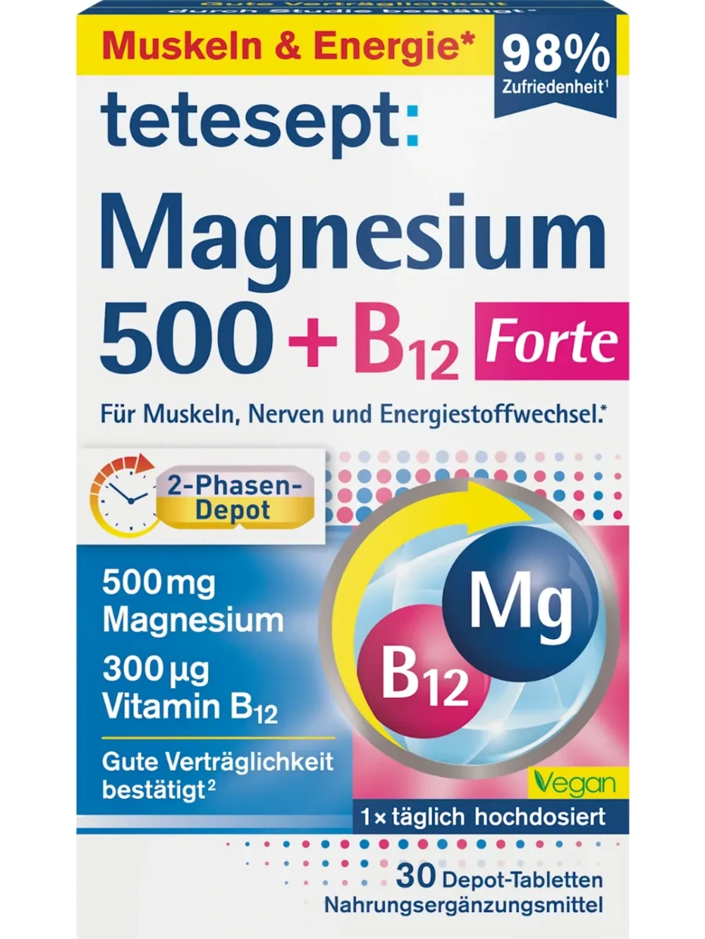 Магний 500 + B12 Депо 30шт, 42,8 г.