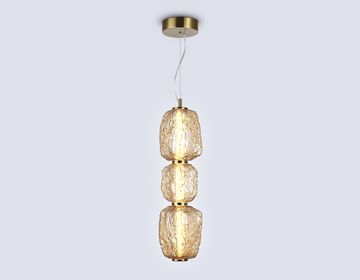 Подвесной светодиодный светильник LED 23W 3000K LH30102 SB/TI бронза/янтарь High Light Crystal Ambrella