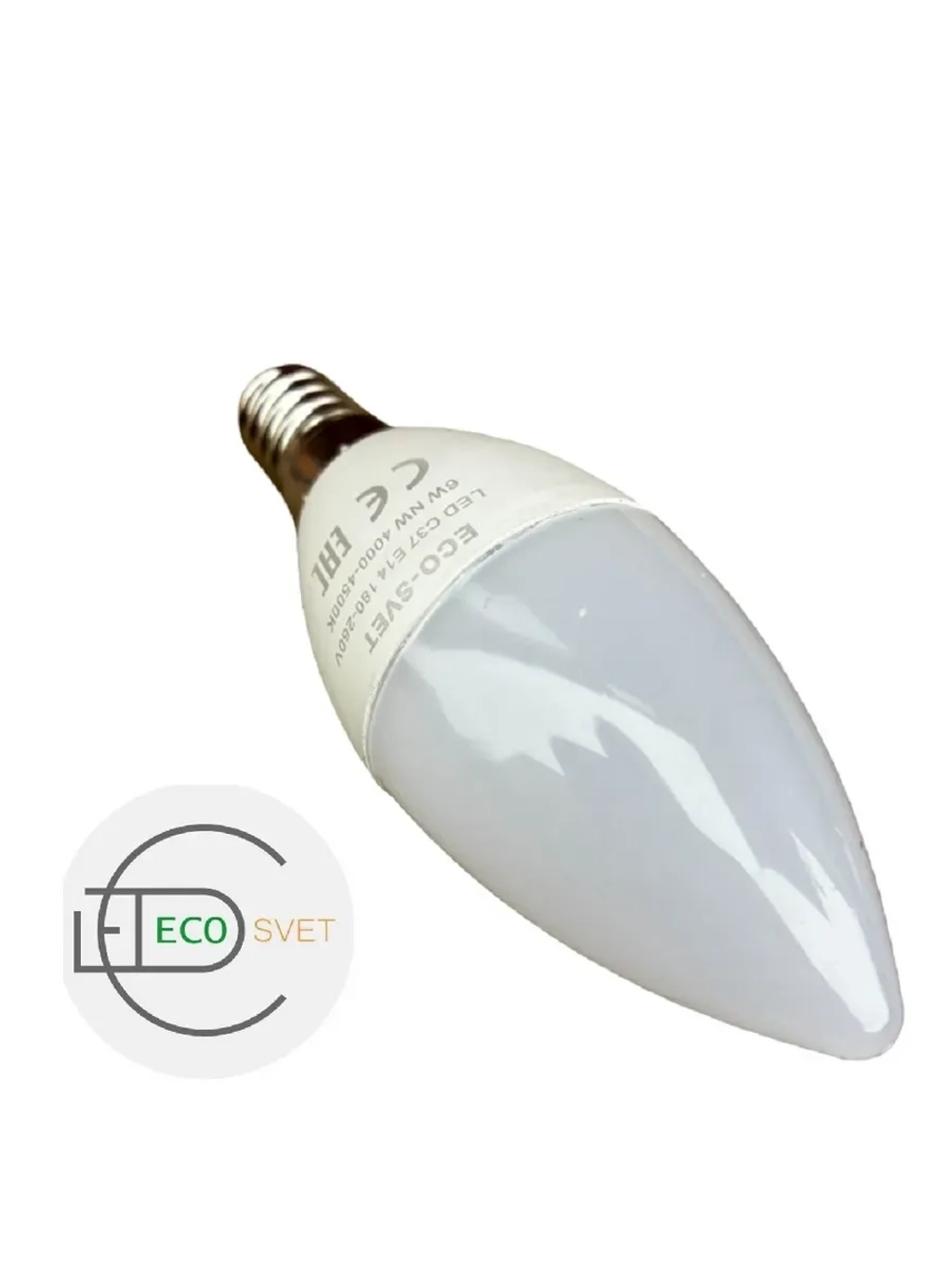 Светодиодная Led лампа С37 Е14 6W нейтр 5шт