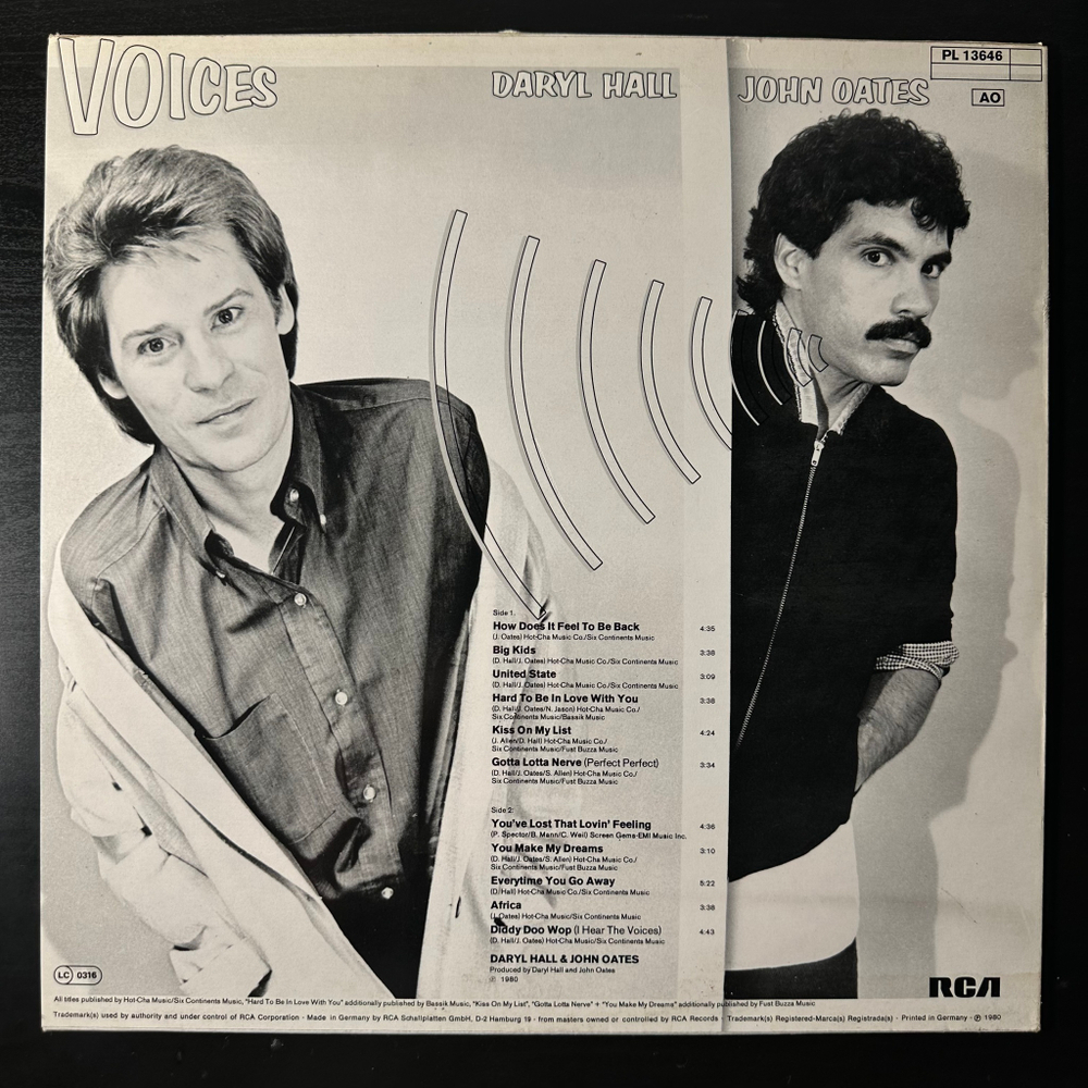 Daryl Hall & John Oates ‎– Voices (Германия 1980г.)