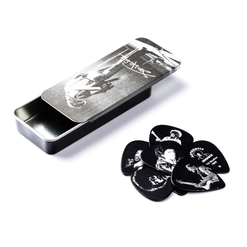 Dunlop JHPTR06M Jimi Hendrix Silver Portrait Pick Tin сувенирный набор медиат в пенале, сред,