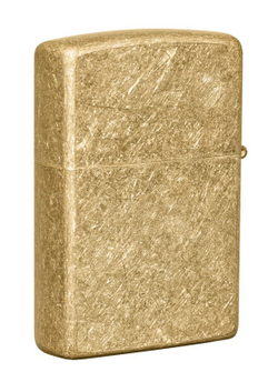 Зажигалка Zippo Classic с покрытием Tumbled Brass, латунь/сталь, золотистая, матовая, 38x13x57 мм