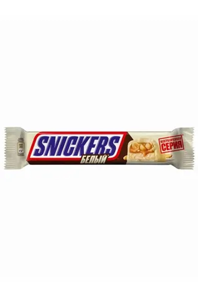Snickers — батончик с белым шоколадом, карамелью, арахисом и нугой, 81 г (3 штуки) - SNICKERS