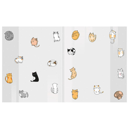 Обложки "CATS" для тетрадей и дневников, КОМПЛЕКТ 10 шт., ПЛОТНЫЕ, 210х350 мм, 110 мкм, FUNSTER (ФАНСТЕР), 274085
