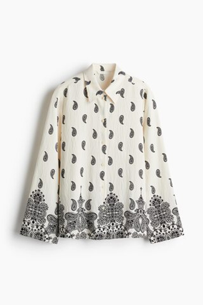 Рубашка из габардина с узором - H&M