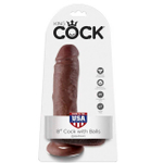 Реалистичный фаллос с мошонкой на присоске 8''Cock with Balls (Цвет: коричневый)