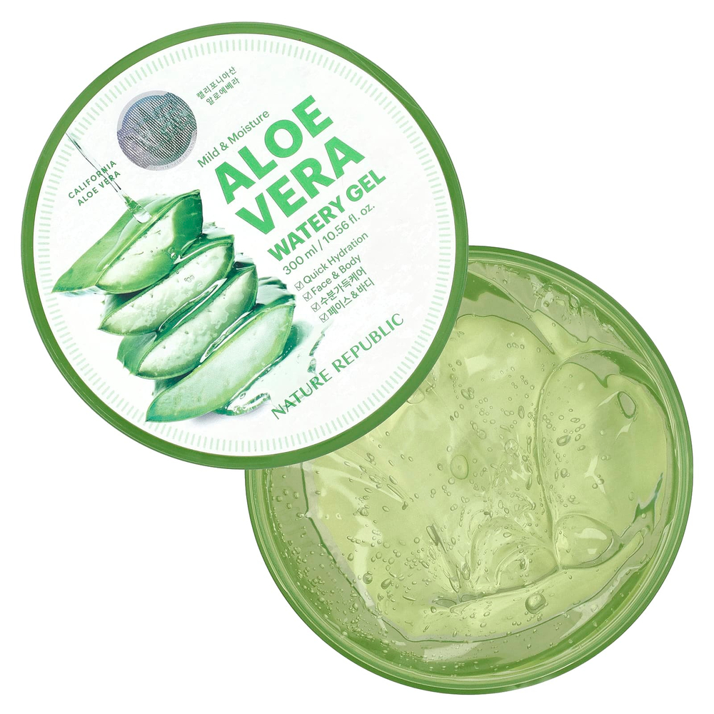 Nature Republic, Mild & Moisture, водный гель с алоэ вера, 300 мл (10,56 жидк. унции)