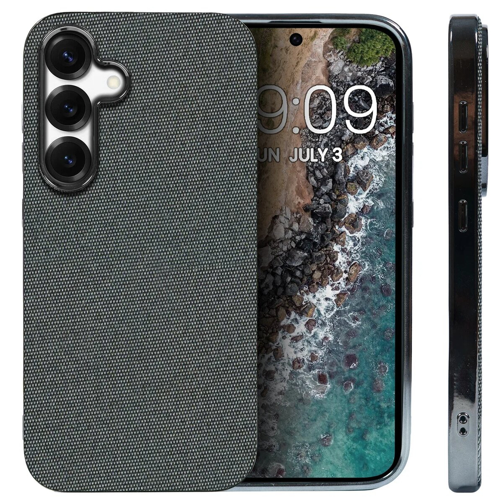 Дизайнерский чехол для SAMSUNG S25 с мягкой тканевой поверхностью