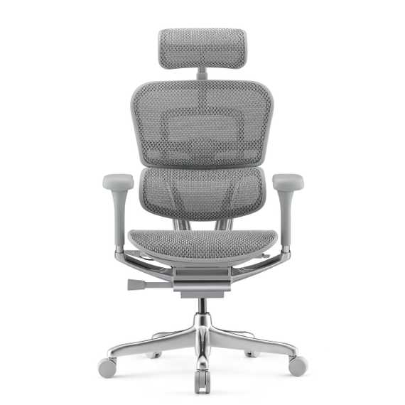 Кресло FALTO Ergohuman 2 Elite (алюминий, наклон вперед, сетка, серый)
