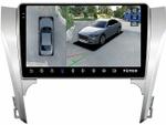 Магнитола для Toyota Camry 50 2011-2014 (рамка серебро 10) - Teyes CC3-2K-360 на Android 10, Быстрая, 2K QLED, CarPlay, 4G SIM-слот, 4 камеры в комплекте