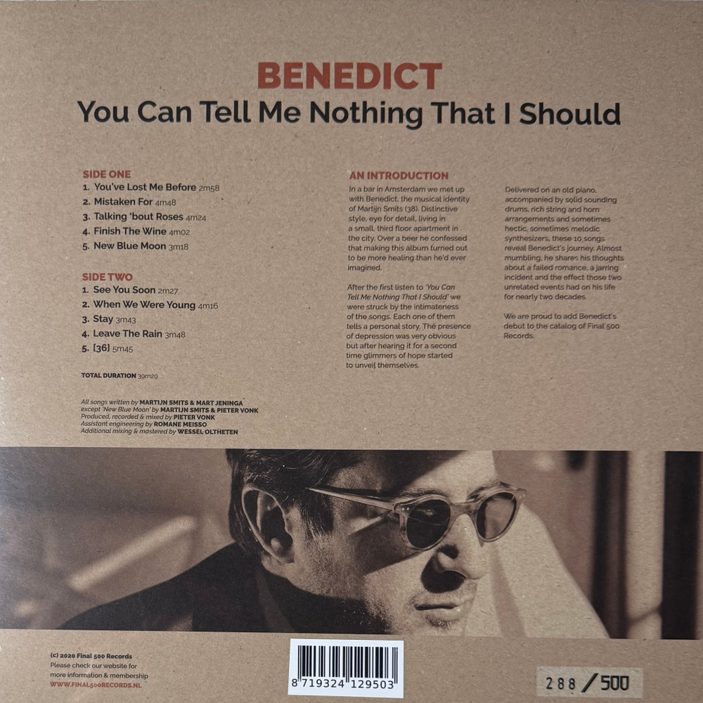 Benedict – You Can Tell Me Nothing That I Should (Голландия 2020г.) White