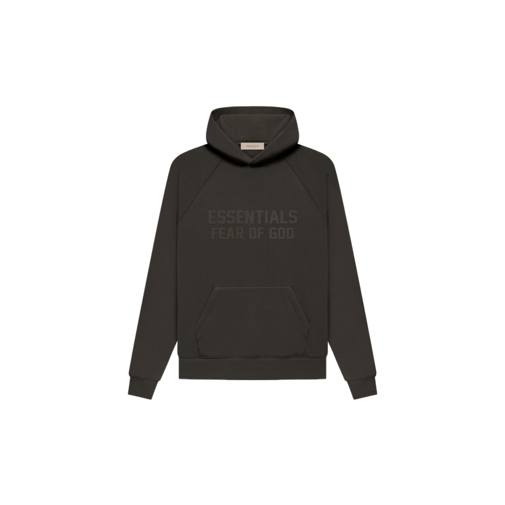 Худи Fear of God Essentials Hoodie Wood Off Black, FOG-FW22-558