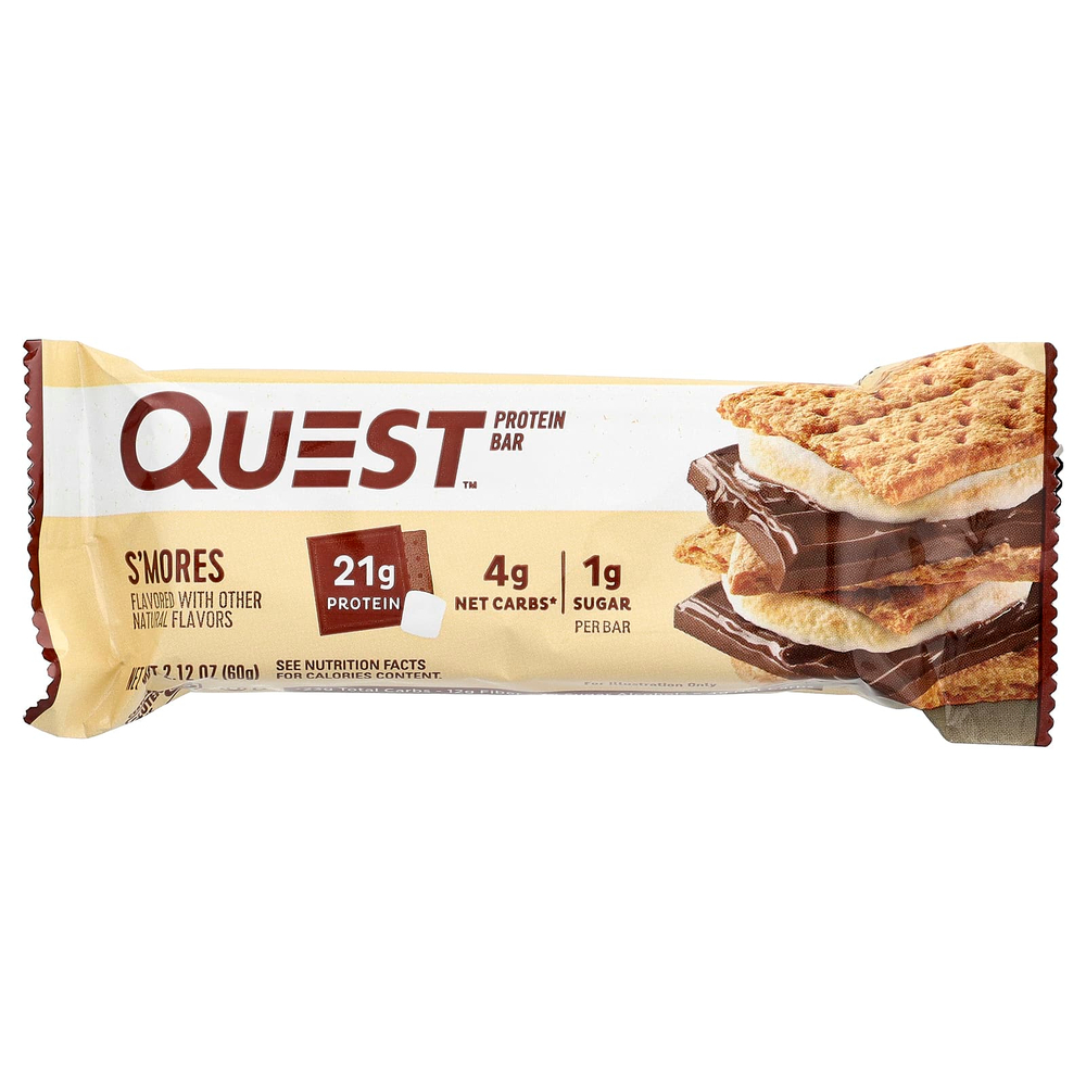 Quest Nutrition, Протеиновый батончик, S'Mores, 4 батончика, 60 г (2,12 унции) каждый