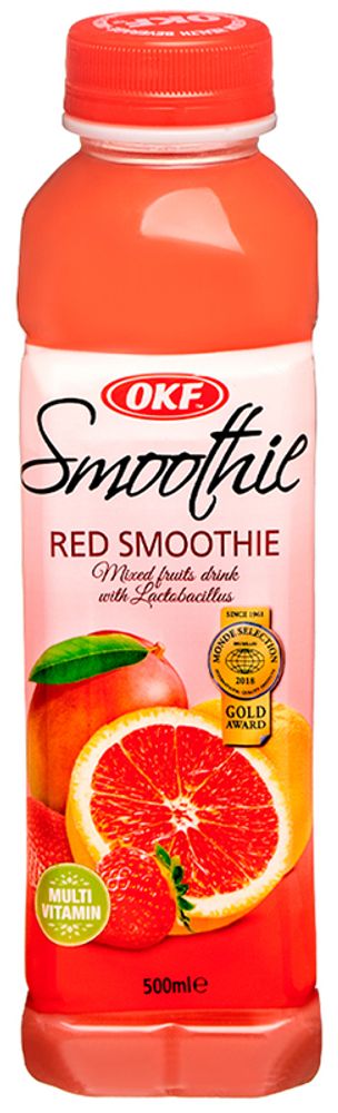 Мультивитаминный напиток OKF Smoothie Red "Манго, Грейпфрут, Клубника" 0.5 - пэт