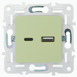 SKANDY Розетка USB A+C 18Вт SK-R13G мятный IEK