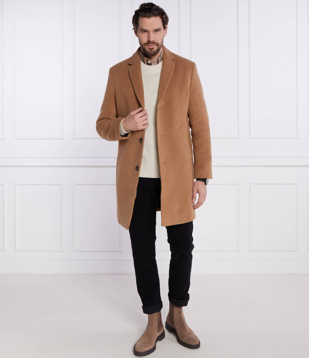 Хлопковое пальто dc wool mix Tommy Hilfiger - светло-коричневый(MW0MW32963)