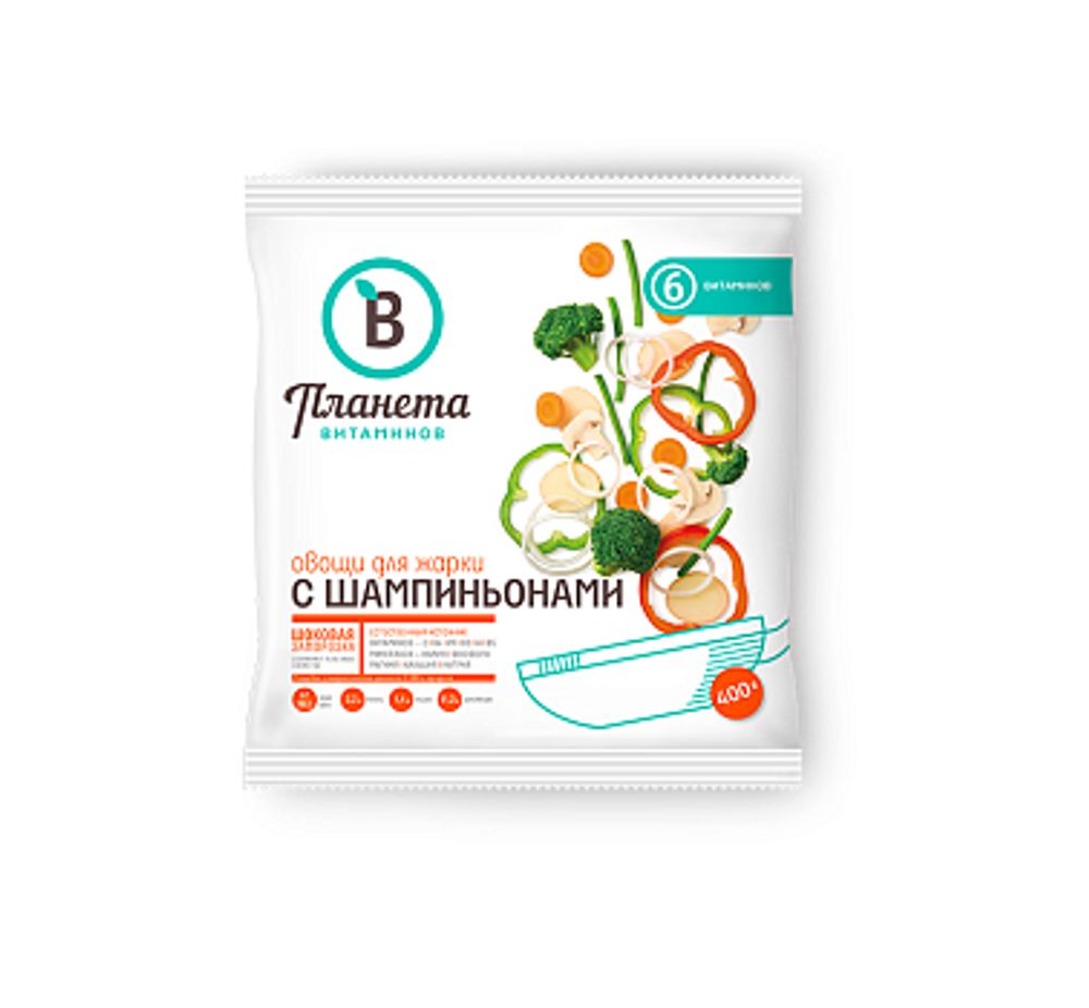 Овощи для жарки с шампиньонами "Планета витаминов" 400 г