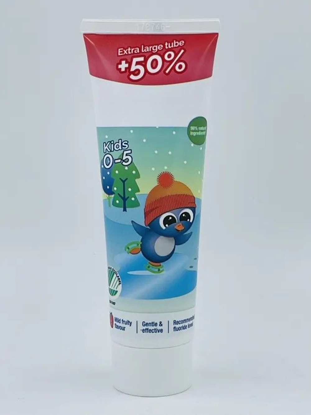 Детская зубная паста Kids Mild Fruit с фтором (1000 ppm), 0-5 лет, клубничный вкус, 75 мл (Швеция)