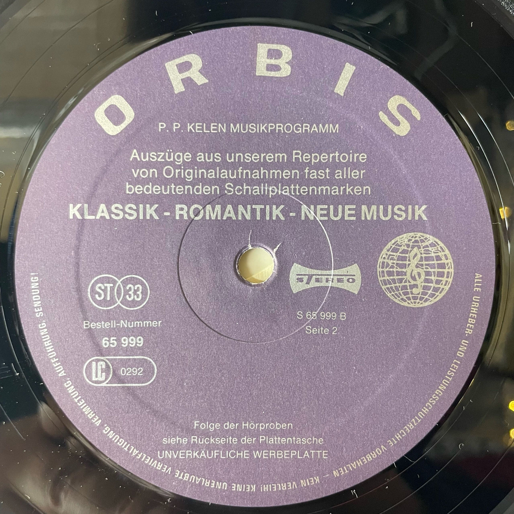 Винтажная виниловая пластинка LP Сборник Классической Музыки, Horproben Aus Dem P.P. Kelen Musikprogramm (Германия 1976)