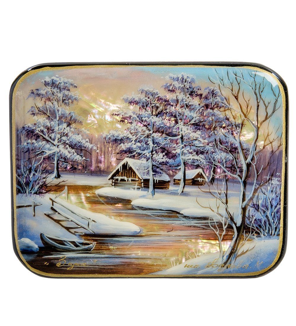ШК-55/ 89 Шкатулка «Зимний пейзаж» Белова