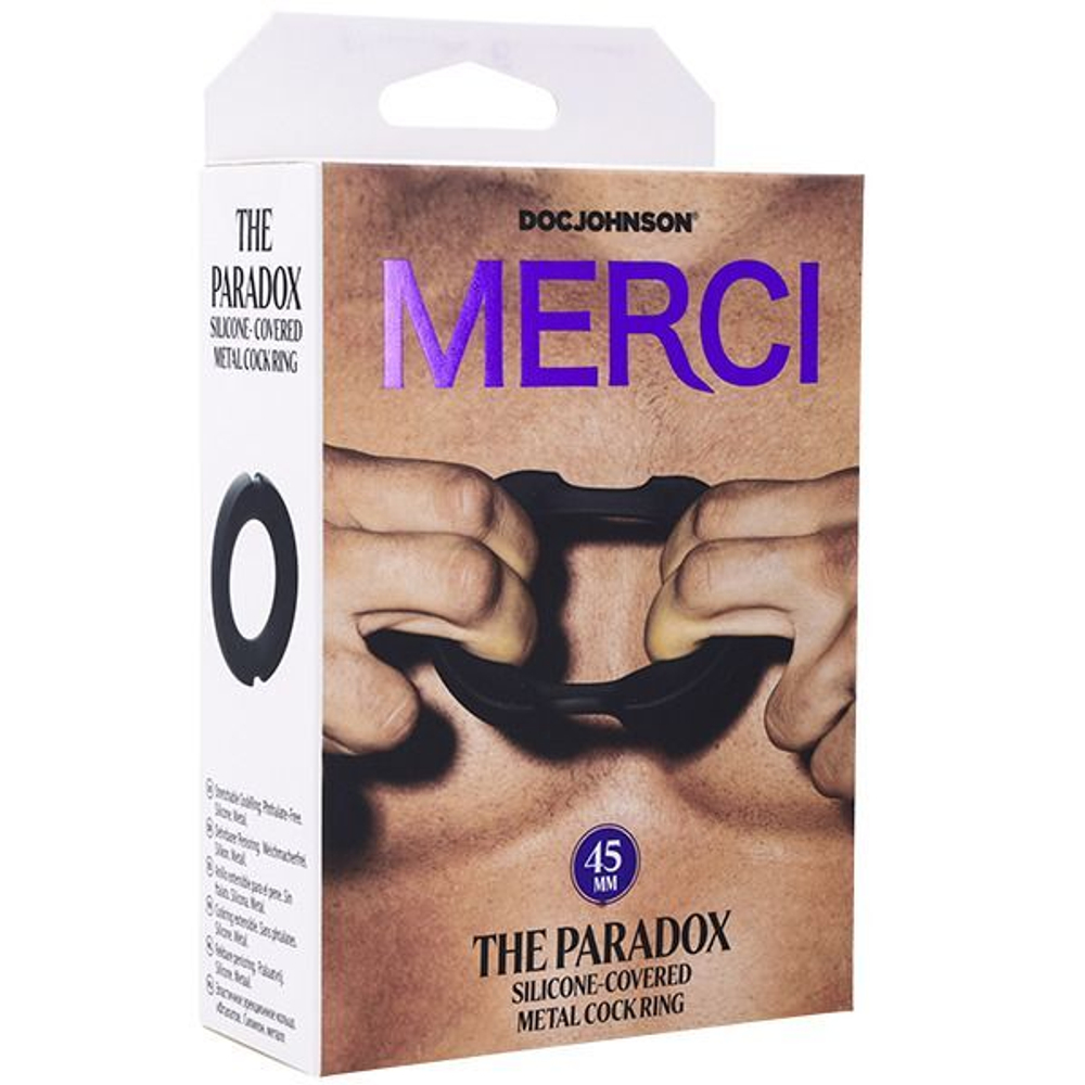 Черное эрекционое кольцо Merci The Paradox 45mm