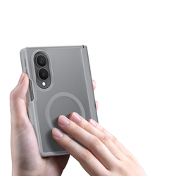 Матовый чехол серого цвета с MagSafe для Samsung Galaxy Z Fold 8, серия Yind Series от Dux Ducis