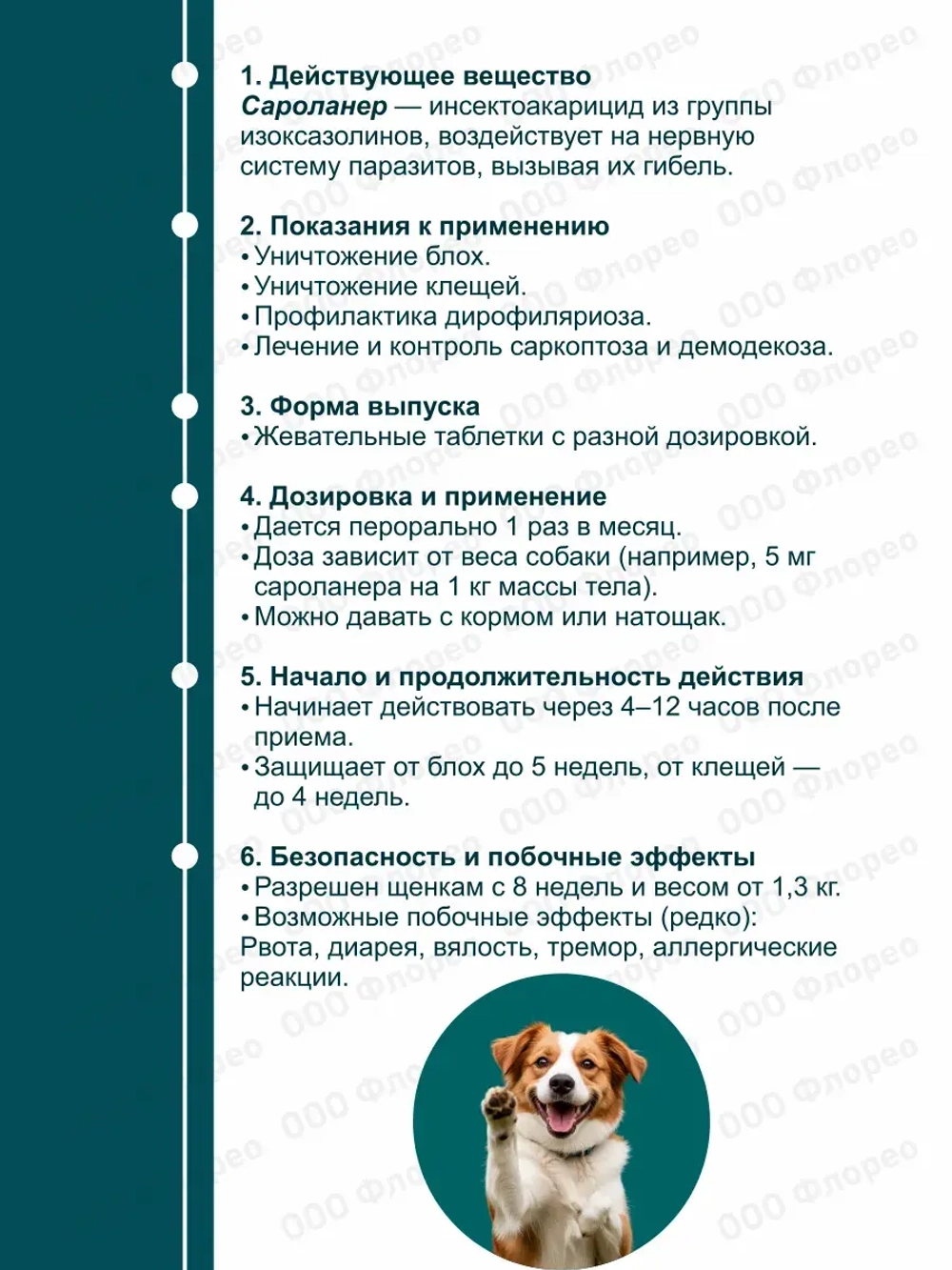 Симпарика таблетки от блох и клещей (до 20 кг), 3 таблетки.