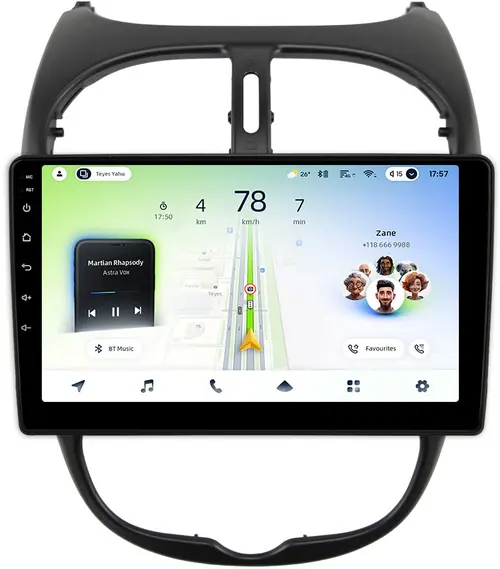 Магнитола для Peugeot 206 1998-2012 - Teyes CC4L-DTS монитор 9" IPS, Android 14, Быстрая, Snapdragon 662, CarPlay, 4G SIM-слот