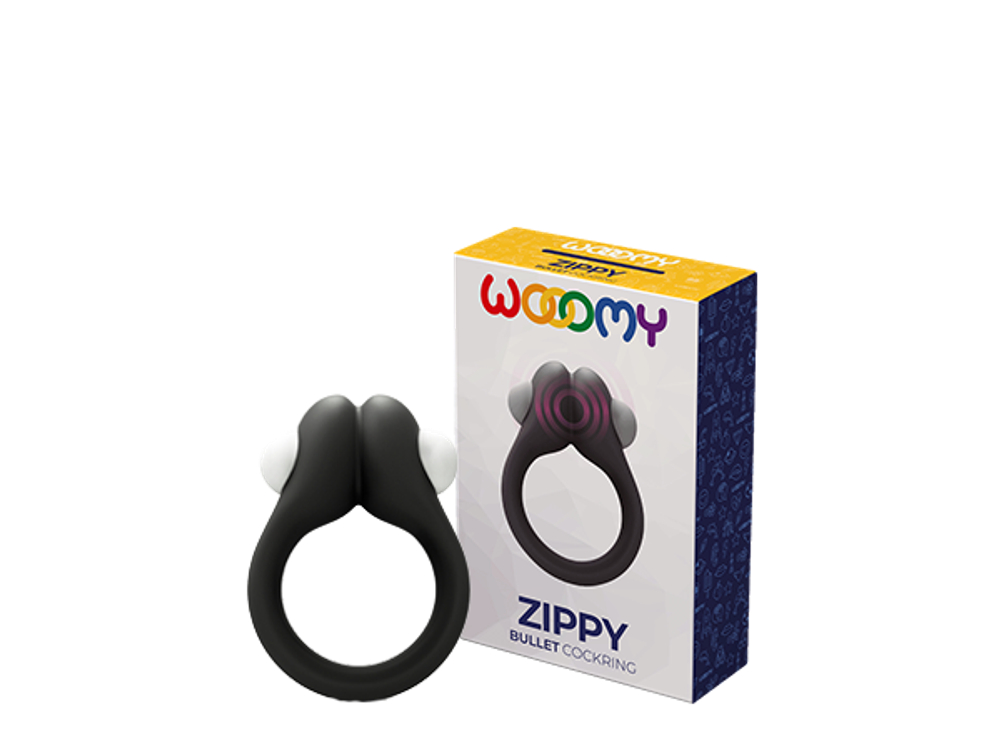 Эрекционное кольцо Zippy Vibrating Ring With Bullet Black 33669AL