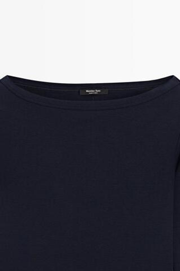 Massimo Dutti Футболка с длинными рукавами и вырезом лодочкой, темно-синий