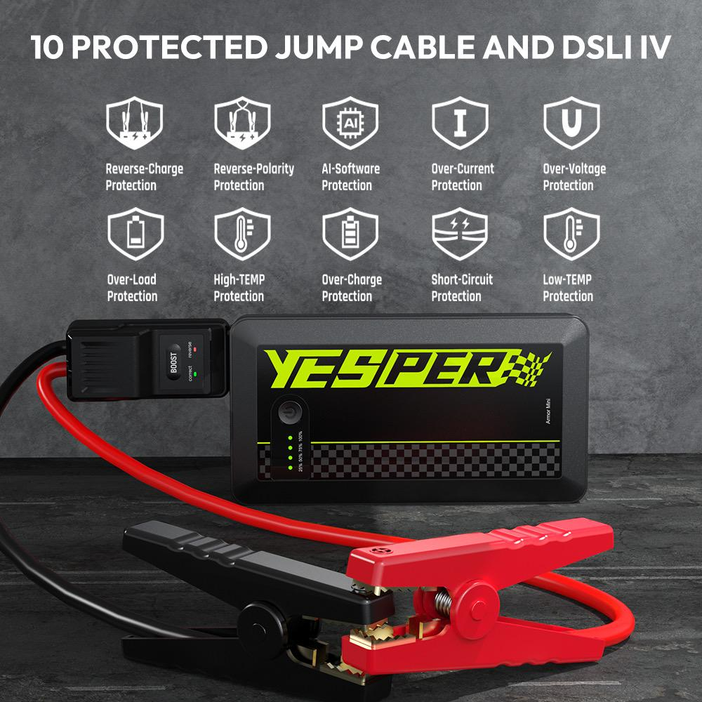 Устройство пусковое портативное бустер Yesper 8000mAh 29.6Wh 1200A Model: Armor mini