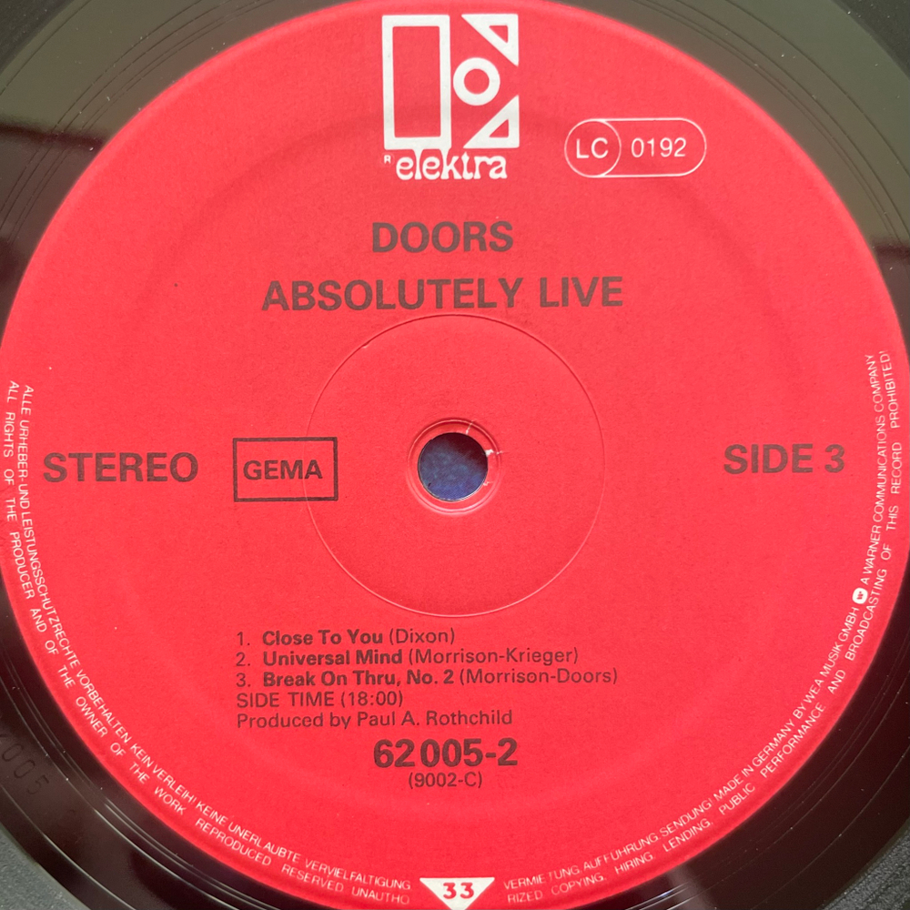 Виниловая пластинка The Doors ‎– Absolutely Live 2LP