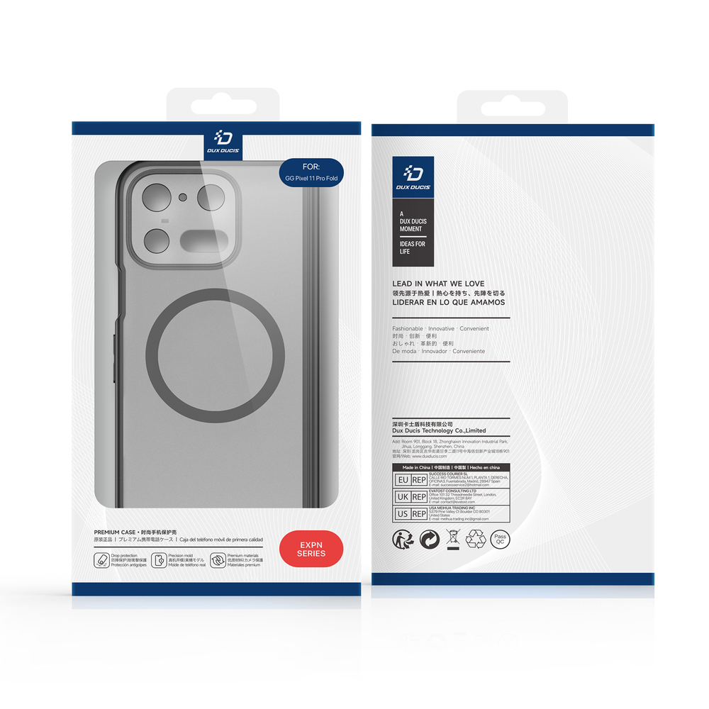Усиленный чехол с черными рамками и с MagSafe для Google Pixel 11 Pro Fold, серия Expn Series Magnetic от Dux Ducis
