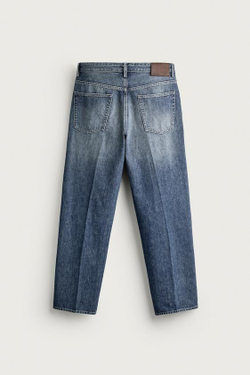ZARA ДЖИНСЫ RELAXED FIT СО СТРЕЛКАМИ, СИНИЙ