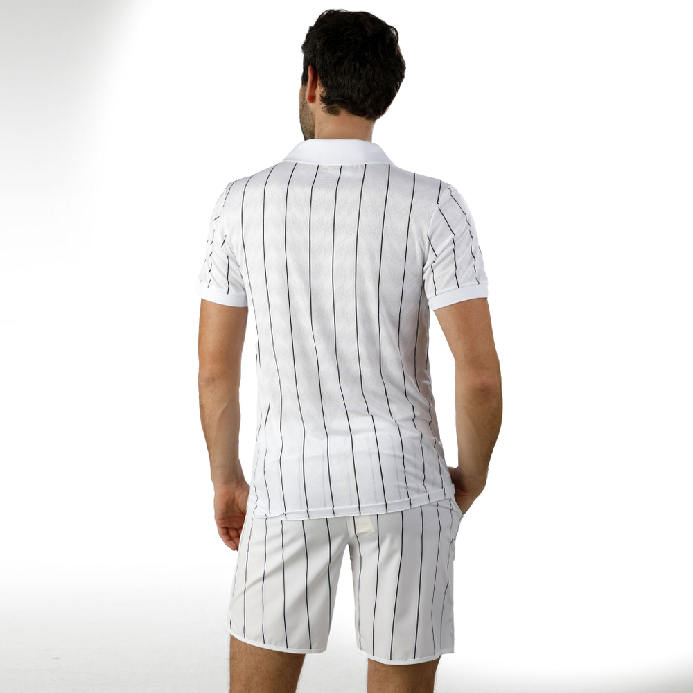 Мужское теннисное поло Tennis-Point Stripes Polo Special Edition Men - White, Black