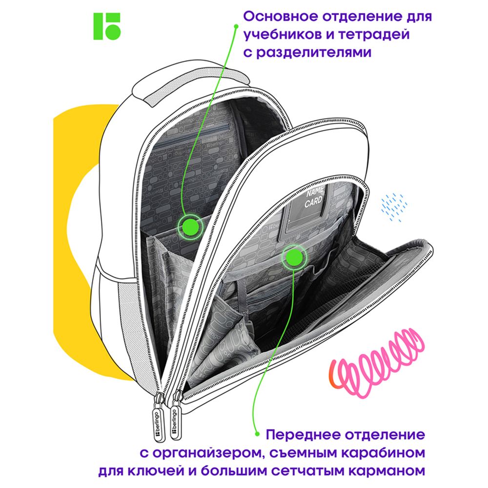 Ранец Berlingo Expert Plus "Virtual racing" 37*28*16см, 2 отделения, 2 кармана, анатомическая спинка