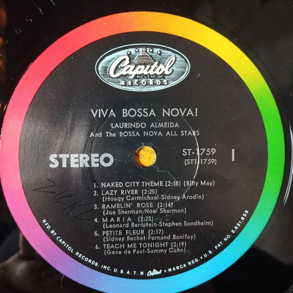 Винтажная виниловая пластинка LP Laurindo Almeida Viva Bossa Nova (USA 1962)