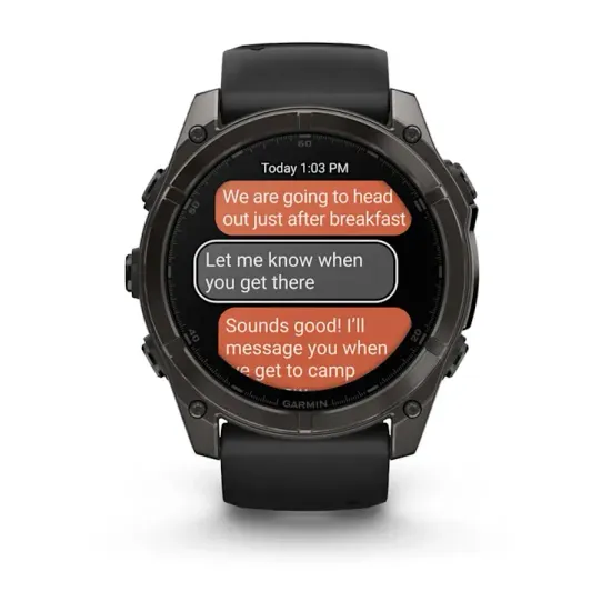 Мультиспортивные GPS часы Garmin Fenix 8X (51 mm) AMOLED, Sapphire Carbon Gray DLC Titanium with Black/Pebble Gray Silicone 010-02905-21
