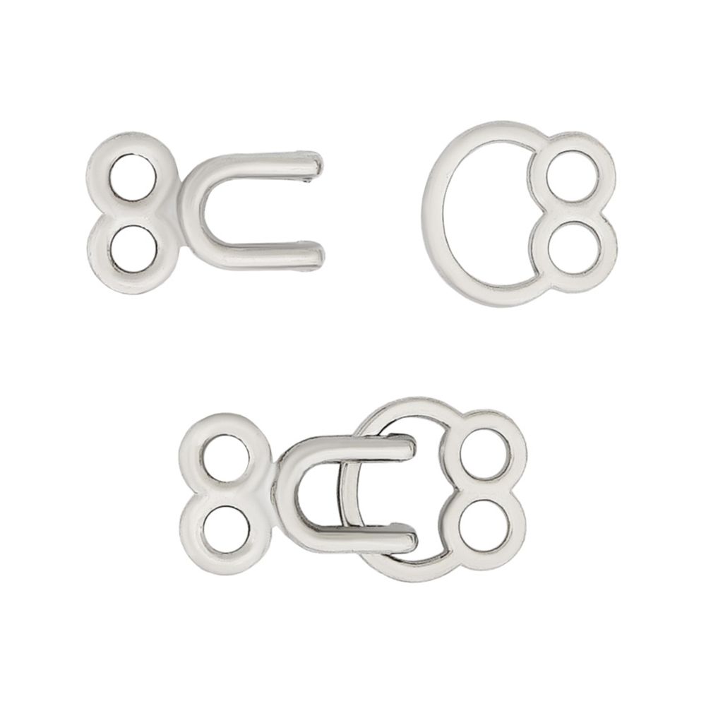 Крючки пришивные декоративные 12х22 мм, nickel, серебро, никель, 12 шт
