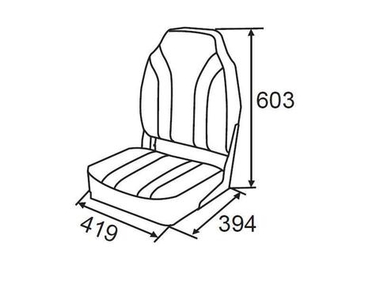 Кресло Highback Rainbow Boat Seat - угольный/синий/светло-серый
