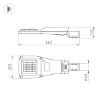 Светильник OXOR-GRES-663х252-60W Day4000 (GR, 150x80 deg, 230V) IP66 (Arlight, -)