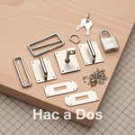 Hac a Dos // Комплект фурнитуры из нержавеющей стали, цвет серебро, с логотипом