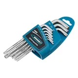 Набор ключей имбусовых Torx -TT, 9 шт: T10-T50, удлиненные, S2, сатинированные Gross — фото 1