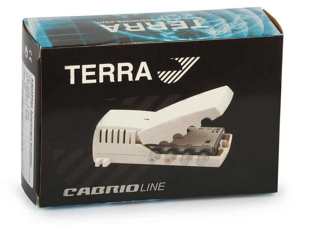 Квартирный усилитель AS039 TERRA, 2 выхода, 20 дБ, 100 дБмВ (IMD3)