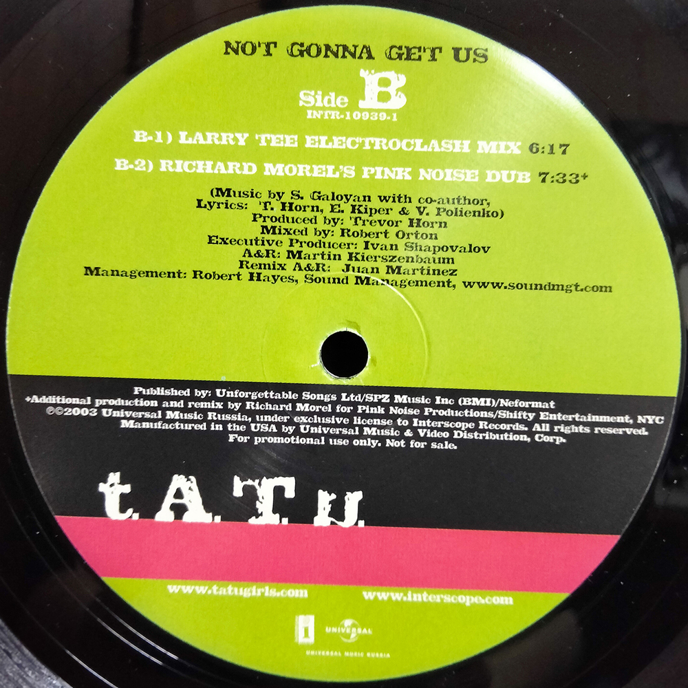 t.A.T.u. / Not Gonna Get Us (2x12" Vinyl Single)