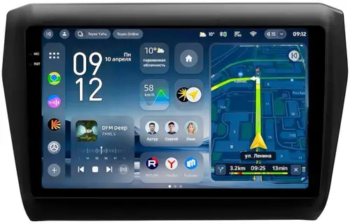 Магнитола для Suzuki Swift 5 2016-2023 (рамка матовая) - Teyes CC4-PRO монитор 9.5" 2K QLED на Android 13, Быстрейшая, Snapdragon 778G, ИИ, CarPlay, DSP, 4G SIM-слот
