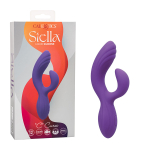 Фиолетовый вибратор-кролик 19см California Exotic Stella Liquid Silicone C Curve SE-4368-45-3