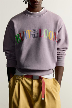 ZARA - FRUIT OF THE LOOM™ ТОЛСТОВКА С ПРИНТОМ, СИРЕНЕВЫЙ